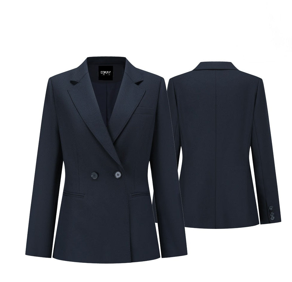 The double breasted navy skirt suit-4