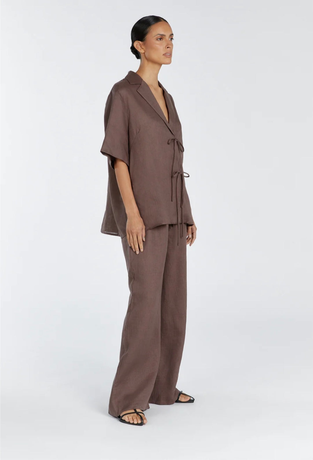 Brown Linen Co ord set-3