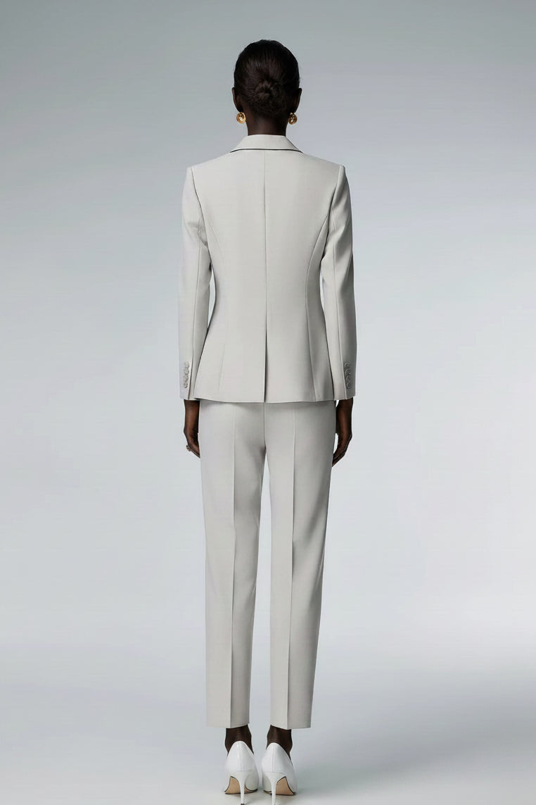 Tailored Light Grey Pantsuit-3
