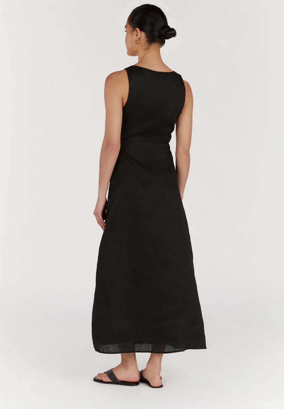Black Linen Dress-2