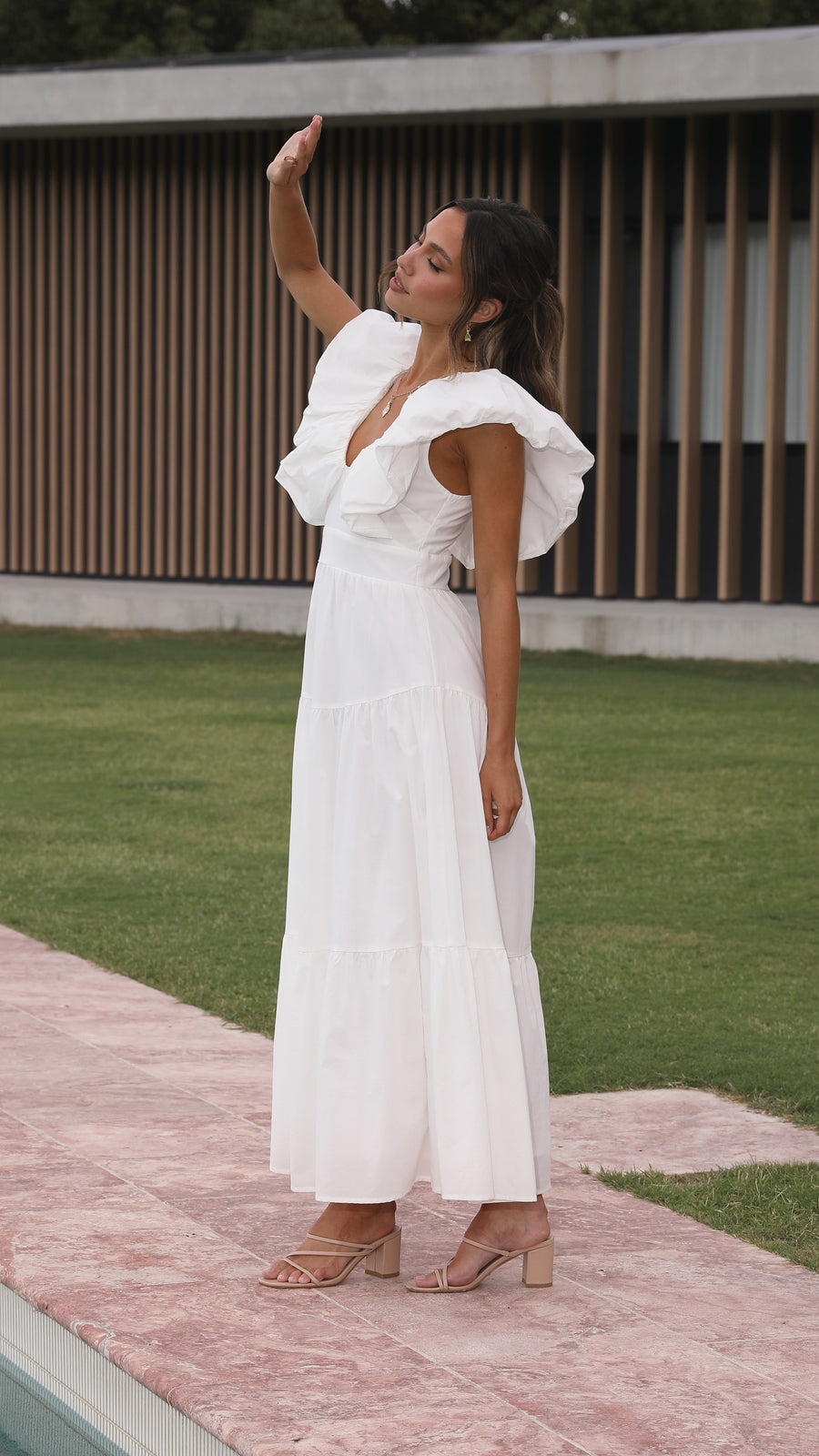 White Cotton Maxi Dress-2
