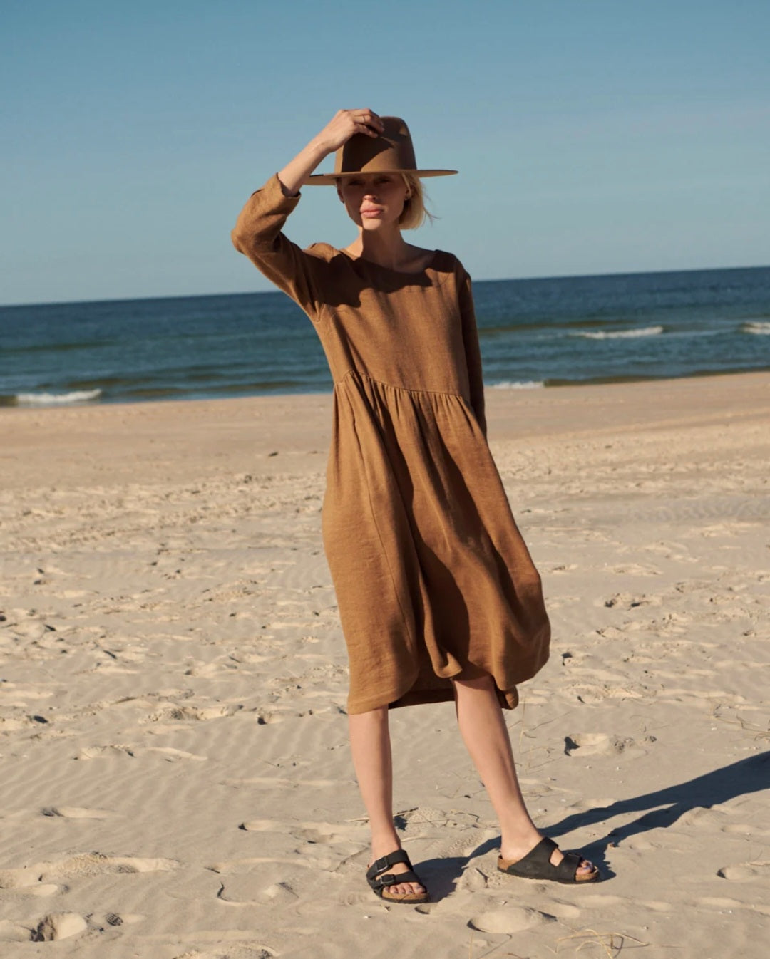 Brown Linen Dress-1