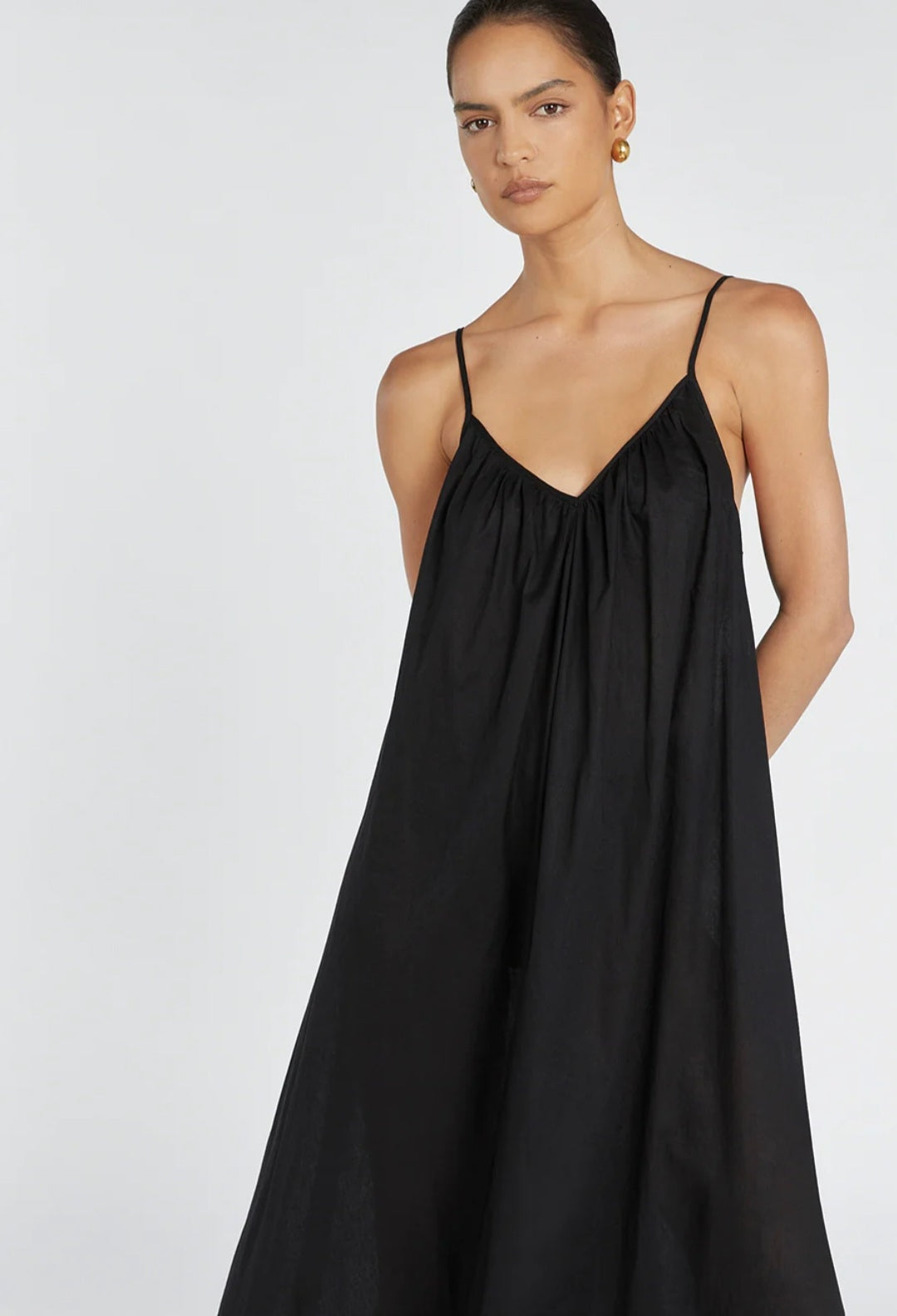 Black Cotton MaxiDress-1