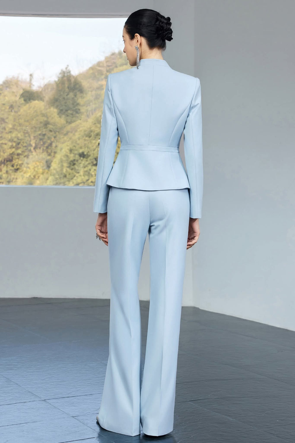 The Belgravia Sculpted Tailored Suit – Powder Blue-3