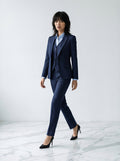 Navy blue stripped 3-piece pants suits (UK size 12)-0