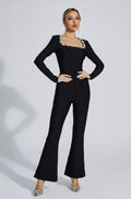 Black Jumpsuit | Bodysuit Jumpsuit |Embellished Jumpsuit | Summer Clothing-0