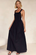 Black Poplin Cotton Dress-0