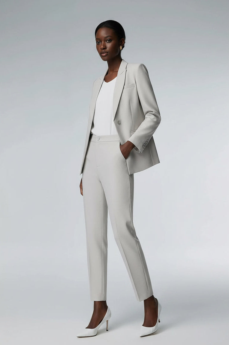 Tailored Light Grey Pantsuit-0