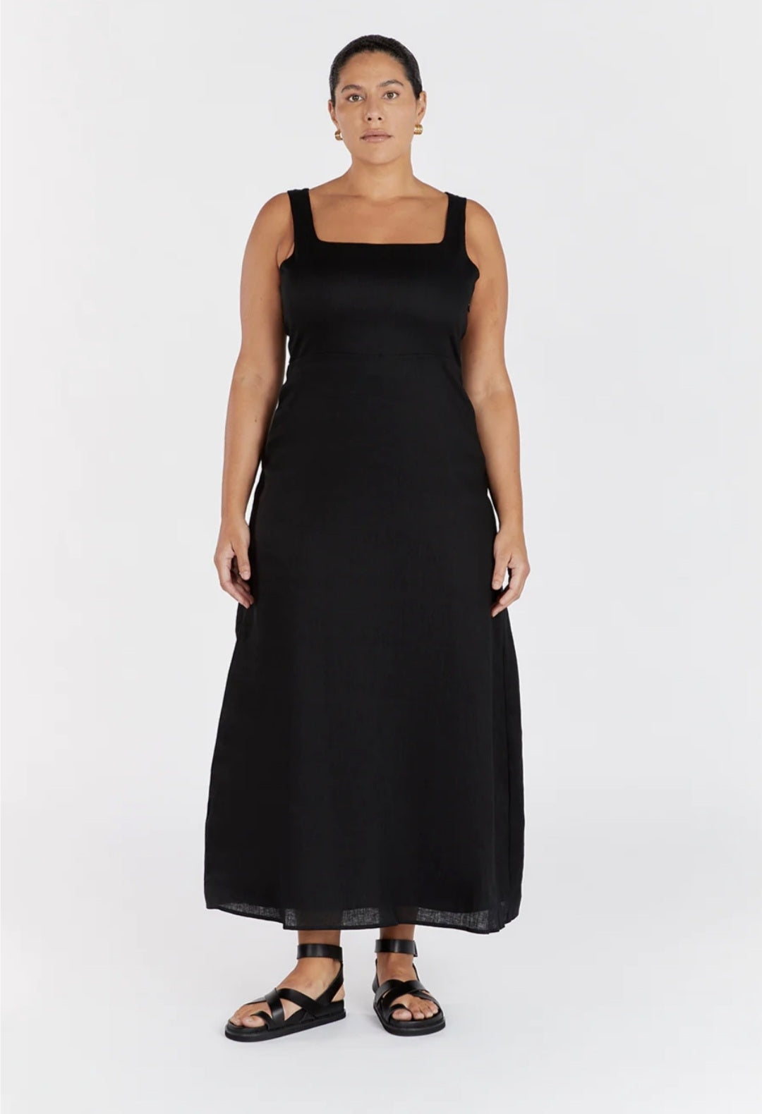 Black Linen Dress-4