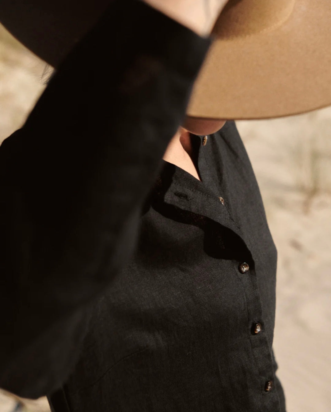 Black Linen Dress (syncee)-3