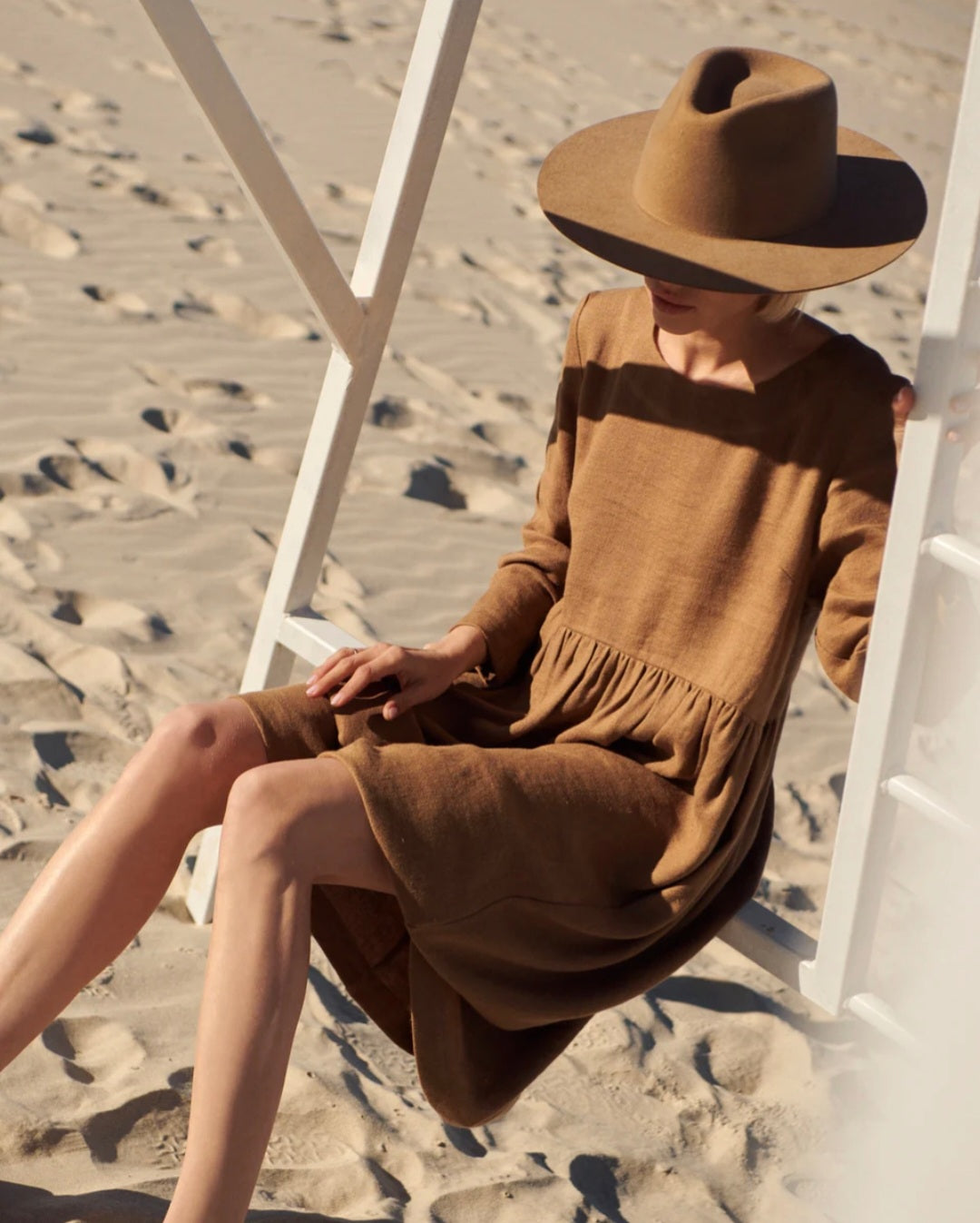 Brown Linen Dress-3