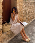 Ivory Linen Halter Dress-0