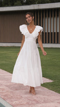 White Cotton Maxi Dress-0