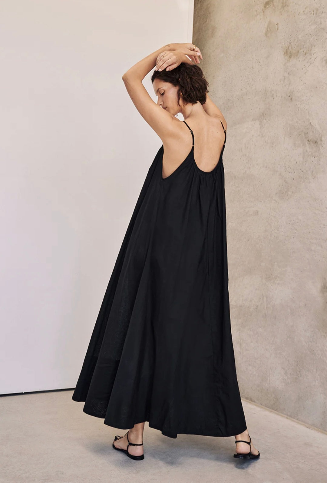 Black Cotton MaxiDress-2