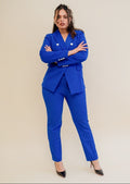 The royal-contrast double breasted pantsuit (UK size 12)-0