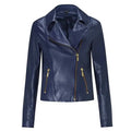 Women’s Ruth Langsford Blue Leather Biker Jacket-0