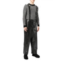 Men’s Black Leather Dungaree Jumpsuit-0