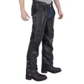 Men’s Braided Motorcycle Leather Chaps Leather Jacket-0