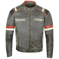 Men's Vintage Café Racer Black Leather Biker Jacket-0