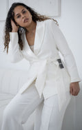 The white belted wide-leg pantsuit (UK size 12)-0