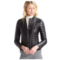 Women’s Bomber Bubble Leather Jacket-0