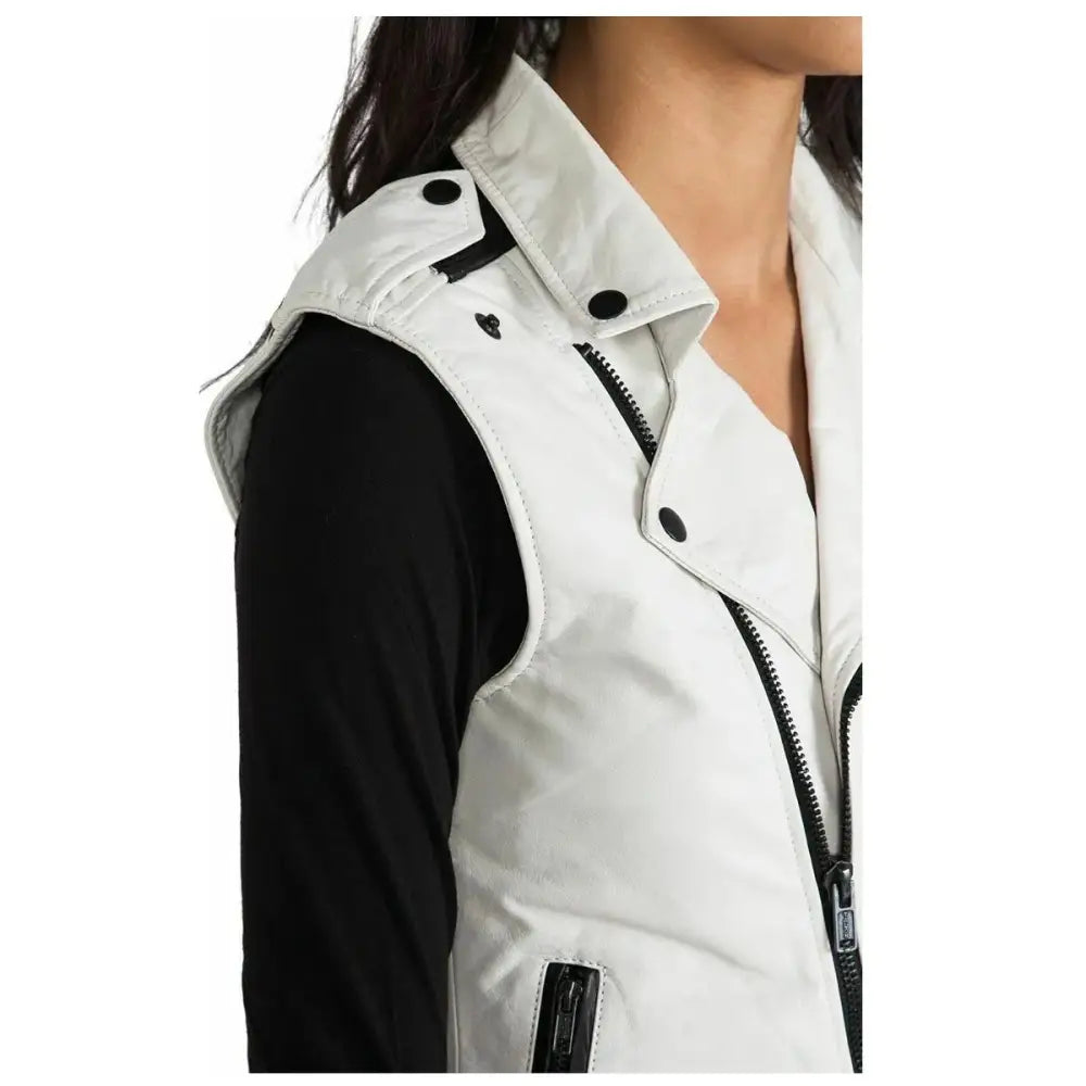 Women’s Motorcycle Fashion Leather Vest-2