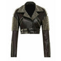 Women’s Silver Studded Short Body Leather-0