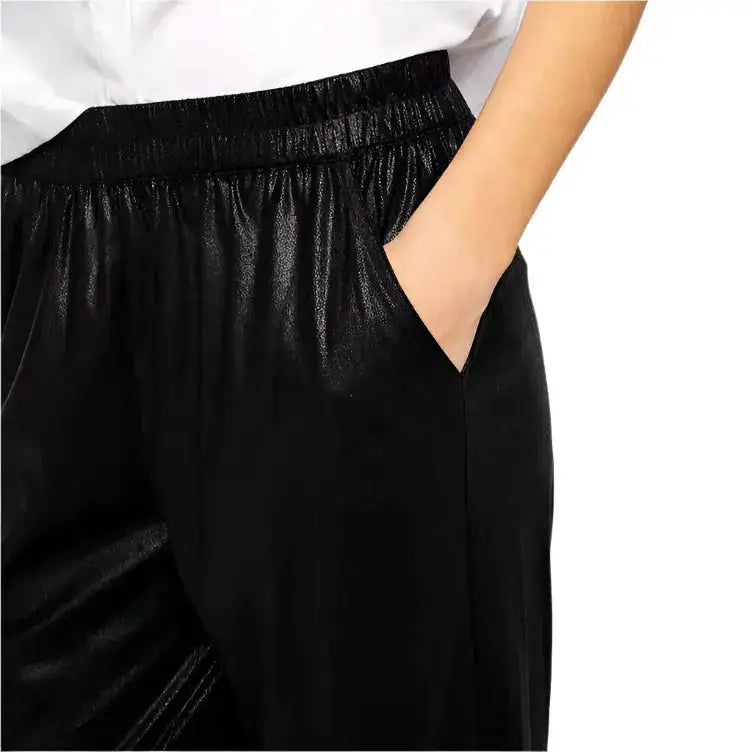 Women’s Black Leather Joggers Leather Pants-3