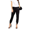 Women’s Black Leather Joggers Leather Pants-0