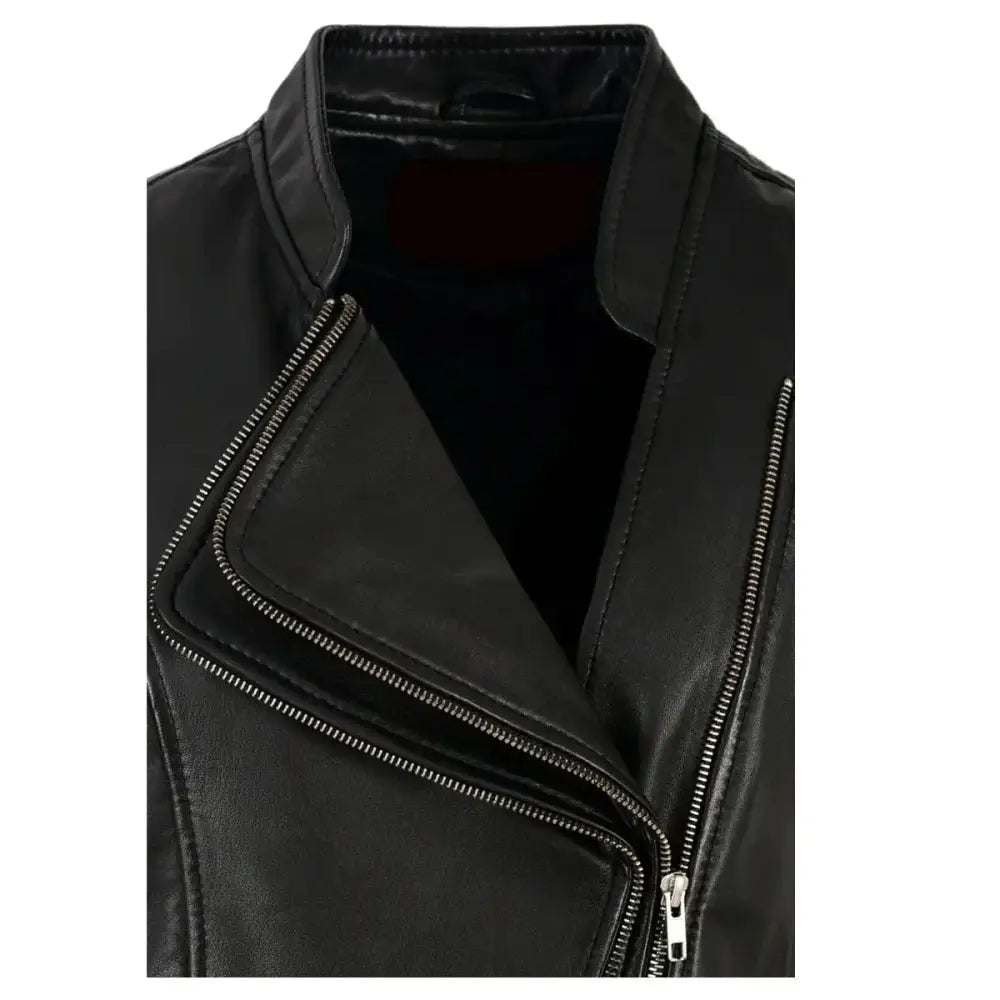 Women’s Double-Breasted Punk Motorcycle Leather Waistcoat Vest-2