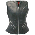 Women’s Premium Leather Motorcycle Vest-0