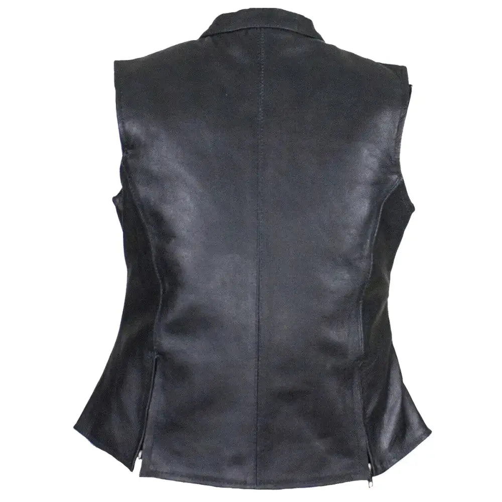 Women’s Premium Leather Motorcycle Vest-1