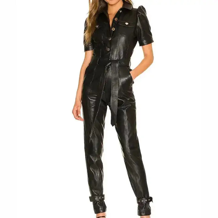 Women’s Leather Jumpsuit-0
