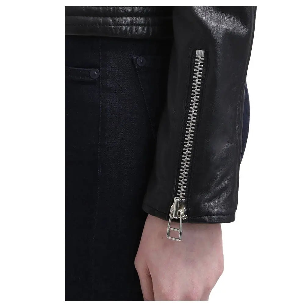 Women’s Slim Fit Black Leather Jacket – Innovative Design-4