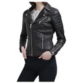 Women’s Slim Fit Black Leather Jacket – Innovative Design-0
