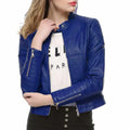 Women’s Slim Fit Motorcycle Leather Jacket-0