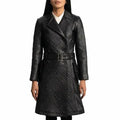 Women’s Quilted Leather Trench Coat-0