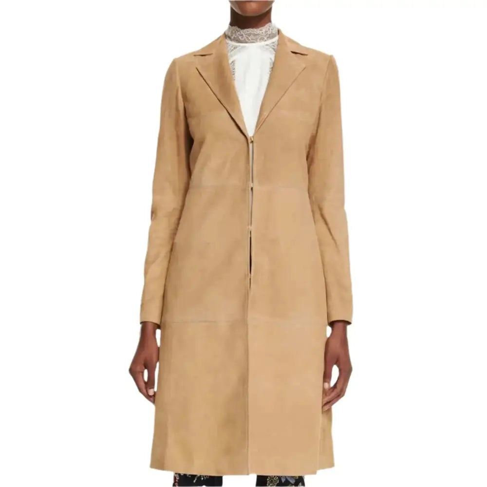 Women’s Suede Mid-Length Coat-0