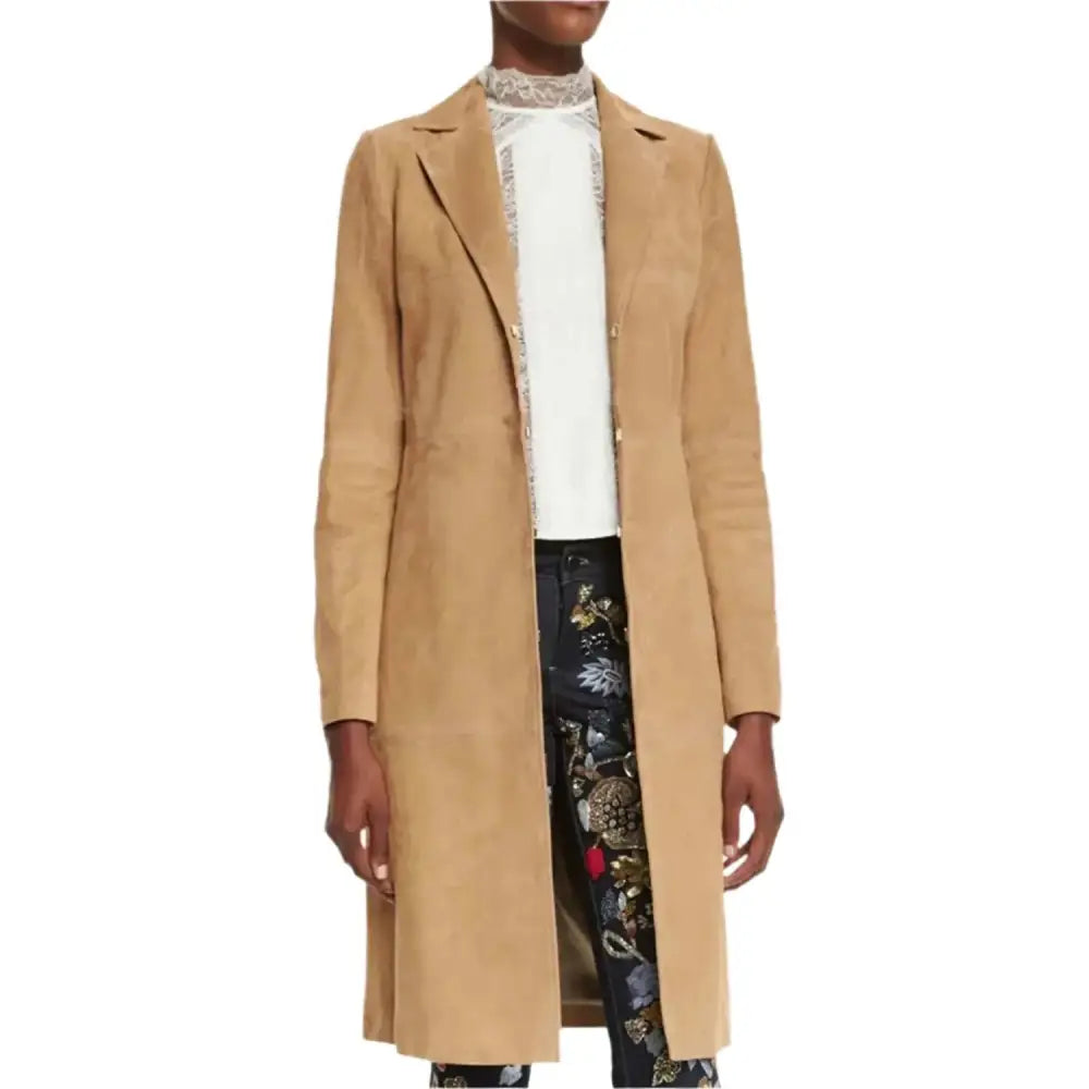 Women’s Suede Mid-Length Coat-2